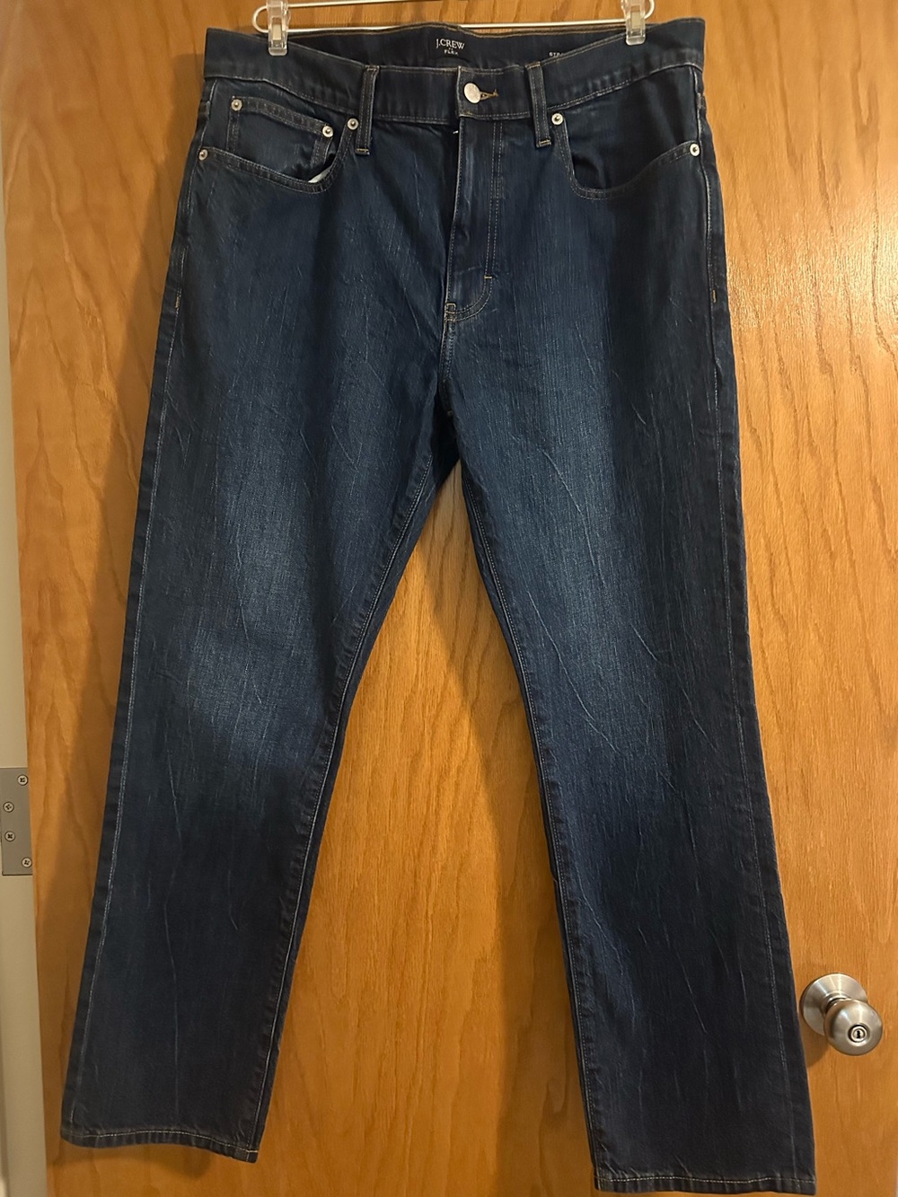 J. Crew Straight Jeans in Dark Blue Denim